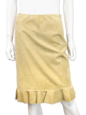 Ralph Lauren Suede Ruffle-Hem Skirt!!